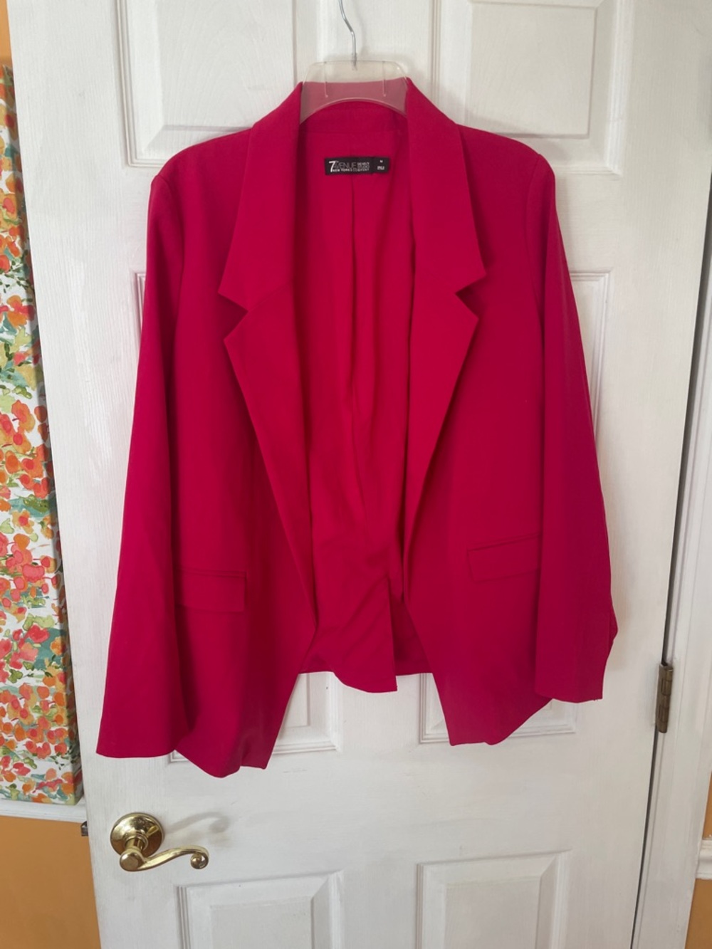 New York & Company Hot Pink Open-Front Blazer